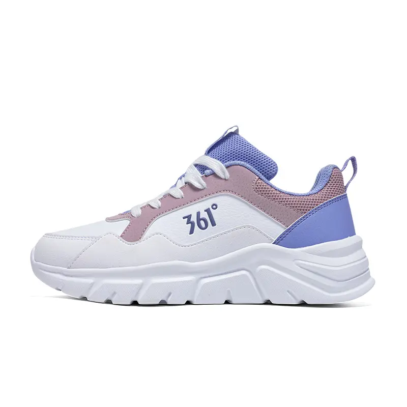 361° Water-Resistant Lightweight Low-Top Casual Shoes Women's White Purple