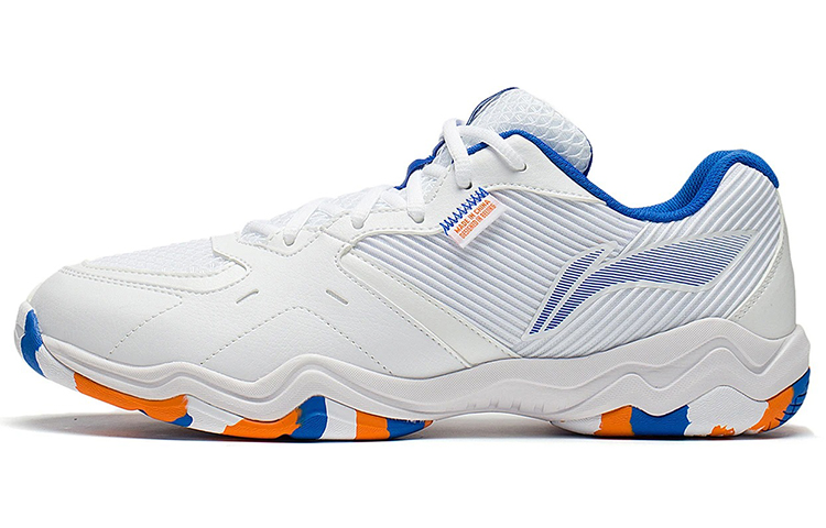 LiNing Sound Waves 2 Generations Cushioned Slip Resistant Abrasion Resistant Low Top Badminton Shoes Unisex White Blue