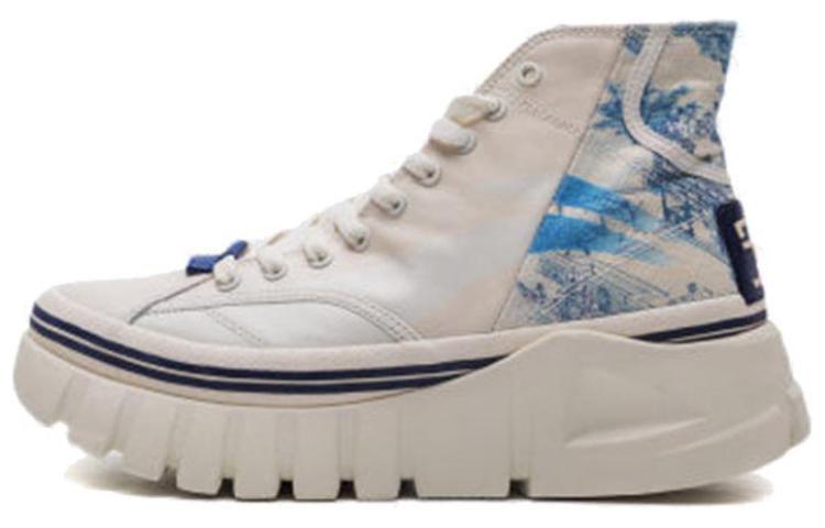LiNing High-Top Casual Shoes Women's White Blue
