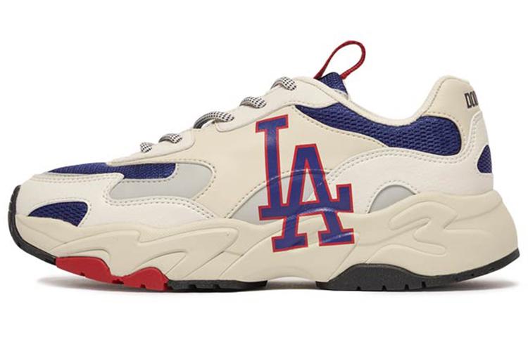MLB Big Ball Chunky Anti-Slip Wear-Resistant Low-Top Chunky Sneakers Unisex Beige Purple