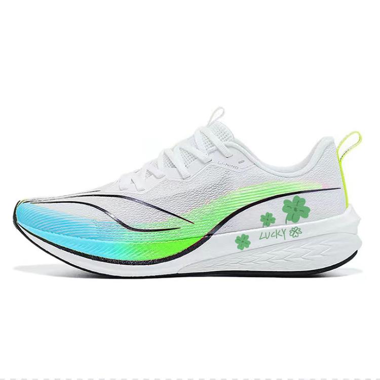 LiNing Red Hare 6 Pro Cushioning Anti-Slip And Wear-Resistant Low-Top Running Shoes Men's White Green