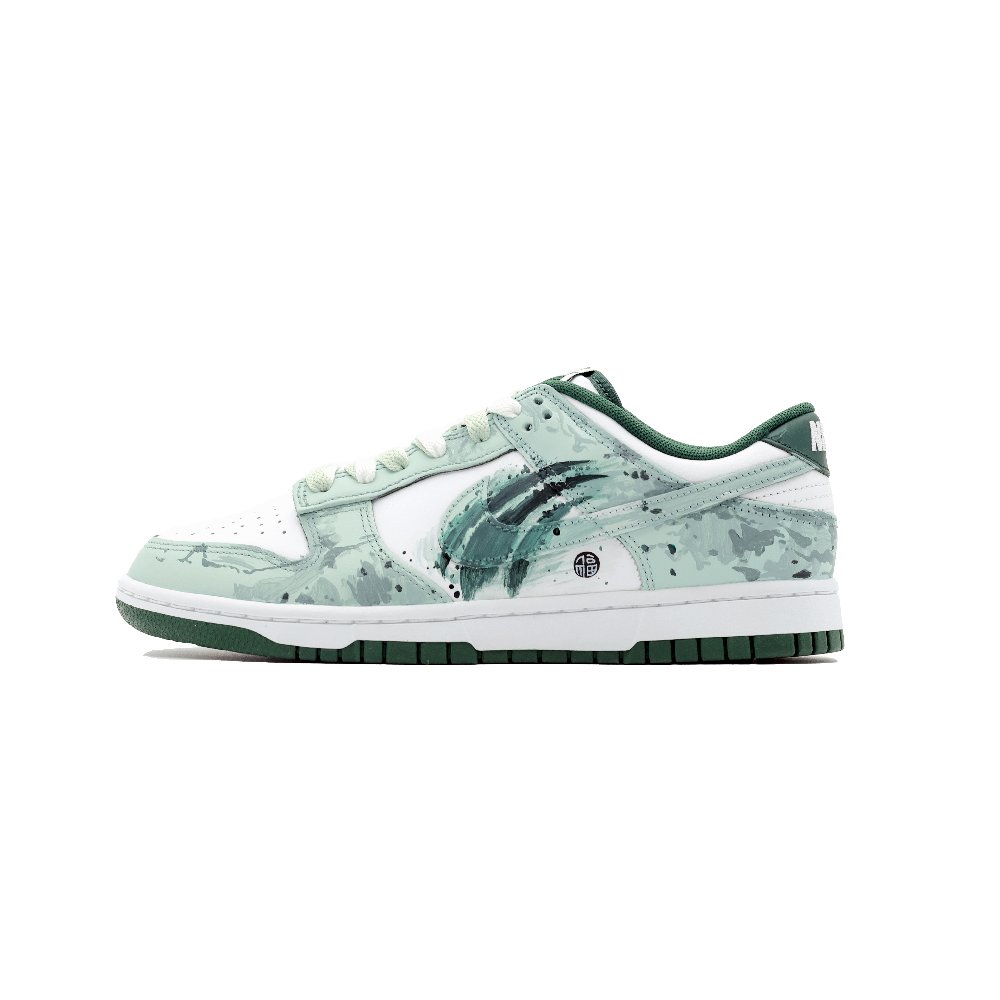 Nike Dunk Slip Resistant Low Top Skateboard Shoes Unisex Green White