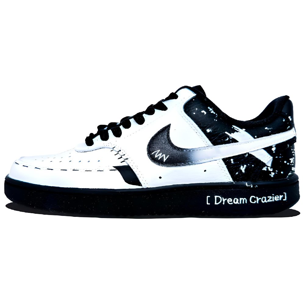 Nike Court Vision 1 Anti-Slip Wear-Resistant Low-Top Skateboard Shoes Women's Black White