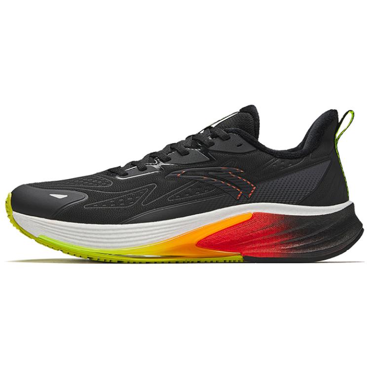 Anta Rocket 6.0 Anti Slip Wear Resistant Low Top Running Shoes Men's Black Green Orange