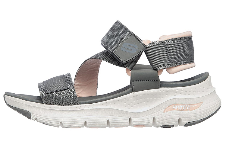 Skechers Arch Fit Pop Retro Beach Sandals Women's Gray Pink