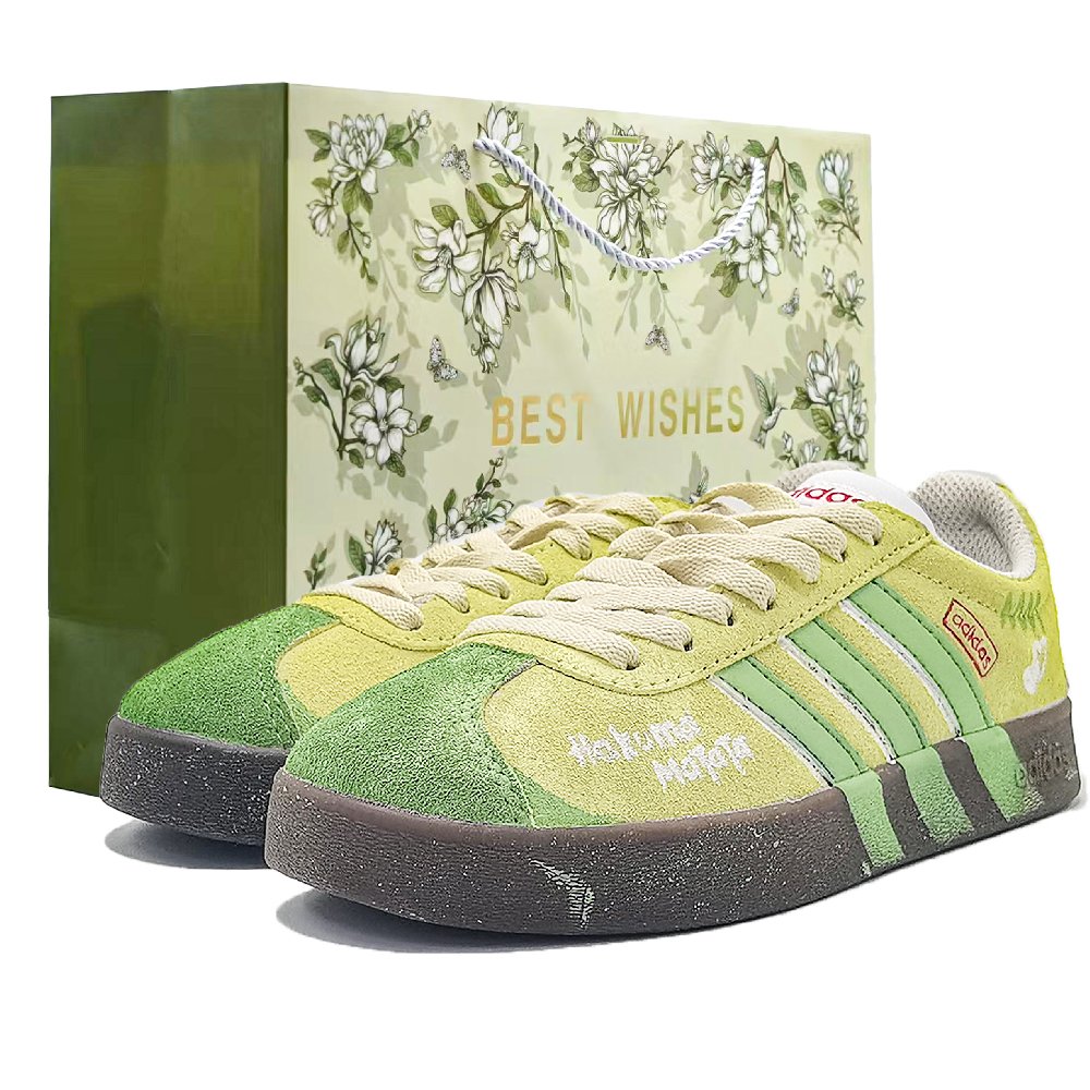 Adidas VL COURT 2.0 Abrasion Resistant Low Top Skateboard Shoes Unisex Green