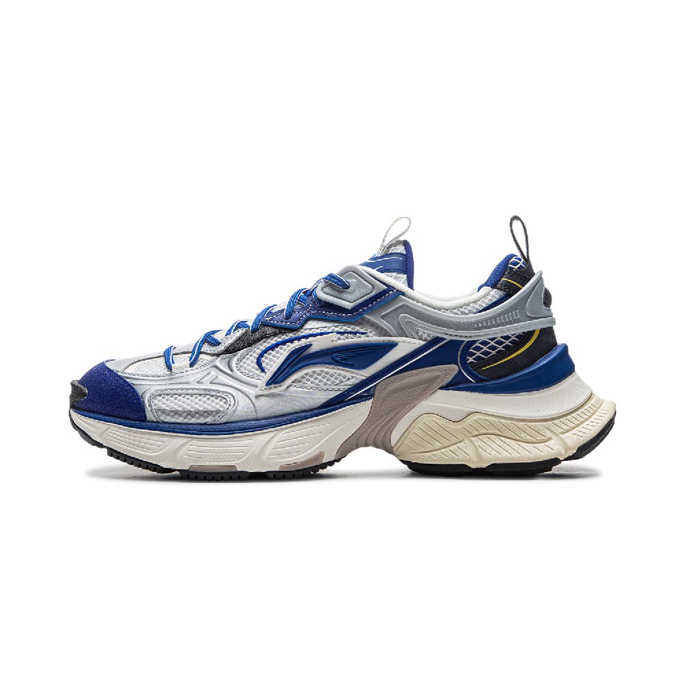 LiNing Star Cushioning Anti-Slip Wear-Resistant Breathable Height Increasing Low-Top Casual Shoes Men's White Blue