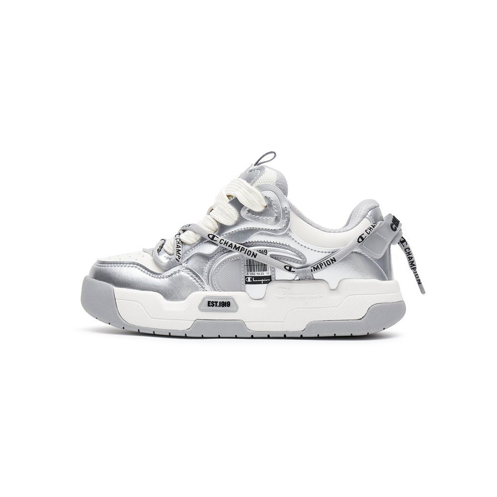 Champion Live Skate Low-Top Skateboard Shoes Unisex Gray Silver