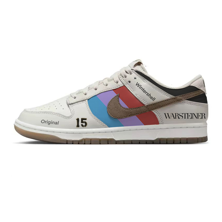 Nike Dunk Anti-Slip Wear-Resistant Low-Top Skateboard Shoes Men's Gray Brown