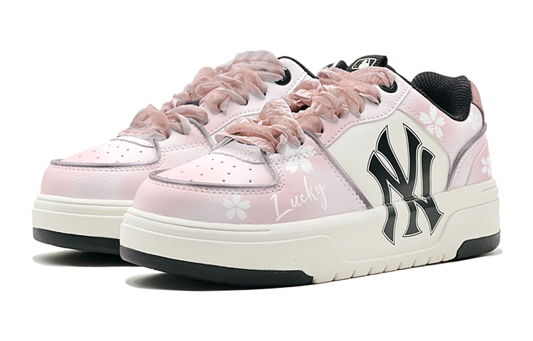 MLB Chunky Liner Romantic 520 Blue Cherry Blossom Love Casual Low-Top Skateboard Shoes Unisex Pink White