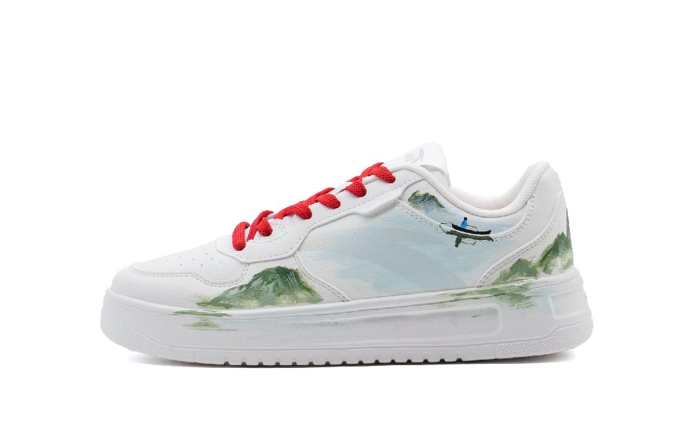 Anta Relaxed Abrasion Resistant Shock Absorbers Low Top Skateboard Shoes Unisex White Green