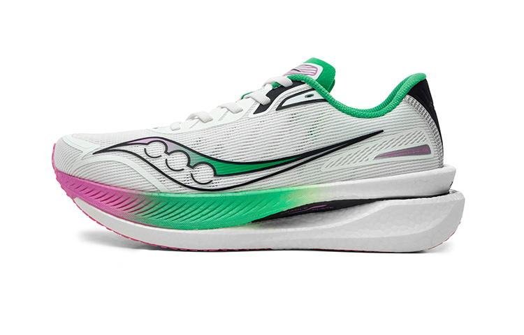 Saucony IDLING Cruise Shock Absorbers With Slip Resistant Features Low Top Casual Running Shoes Unisex White Pink Green