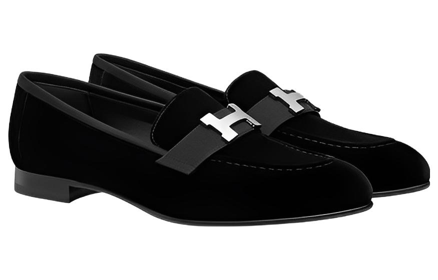 HERMES Paris Loafers Women's Black