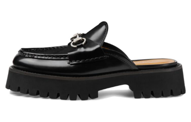 GUCCI Horsebit Leather Loafer Mules