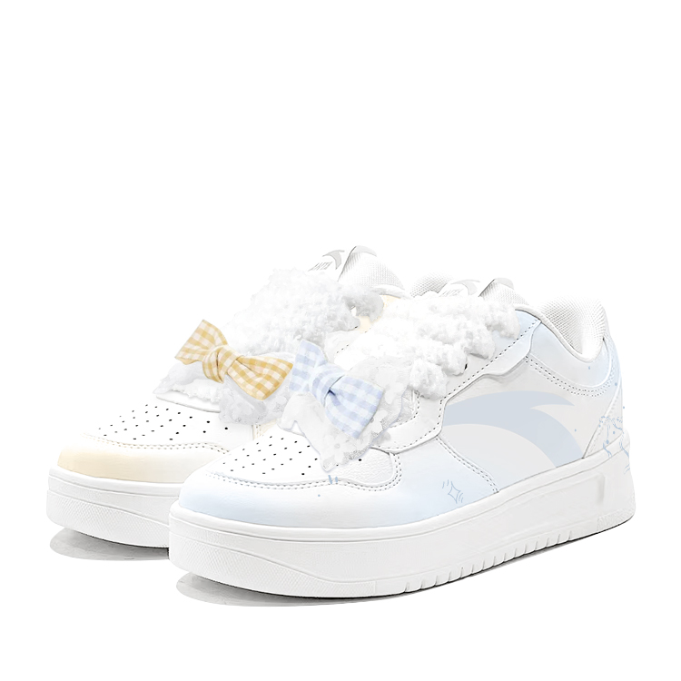 Anta Relaxed Anti Slip Wear Resistant Low Top Skateboard Shoes Unisex Blue Yellow