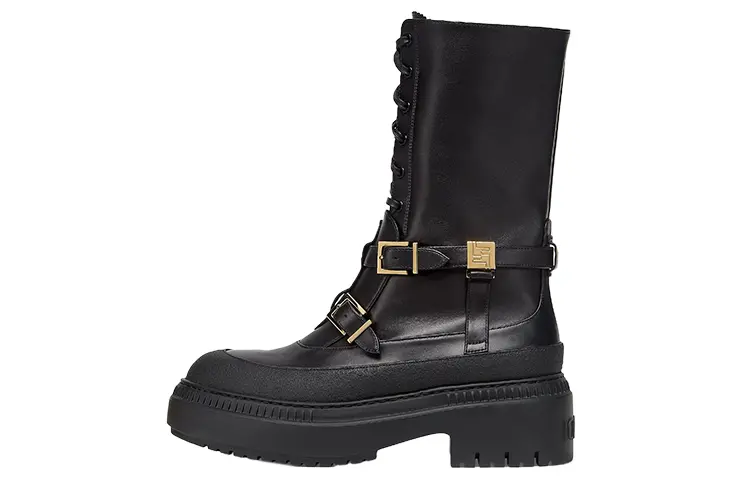 FENDI Delfina Lace Up Biker Boots Women's