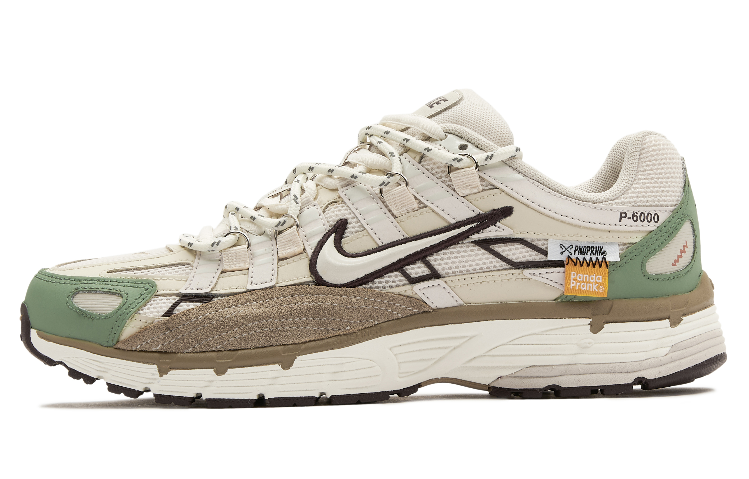 Nike P 6000 Cushioning, Wear Resistant Low Top Running Shoes Men's Beige Green Brown