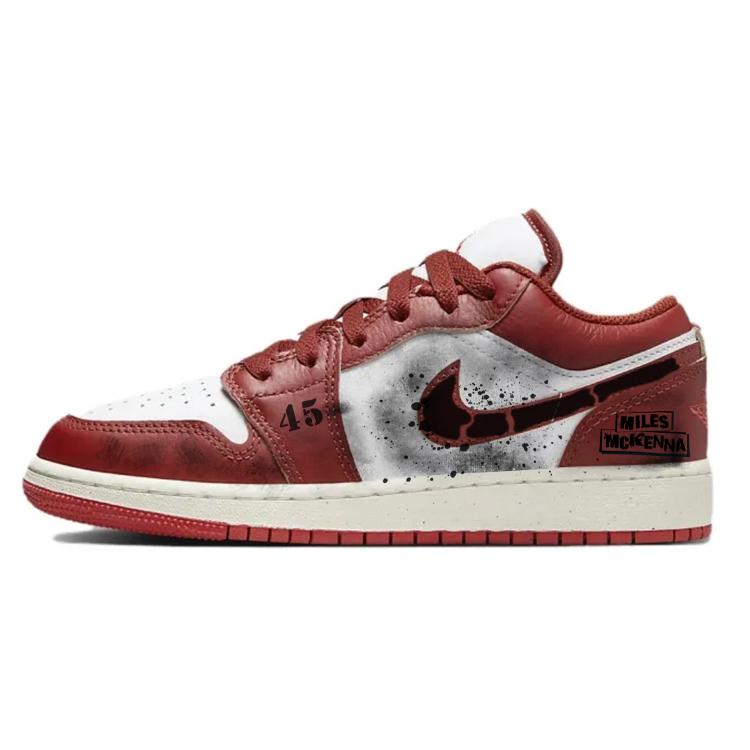 JORDAN Air JORDAN 1 Vintage Basketball Shoes Men Low-Top Red White