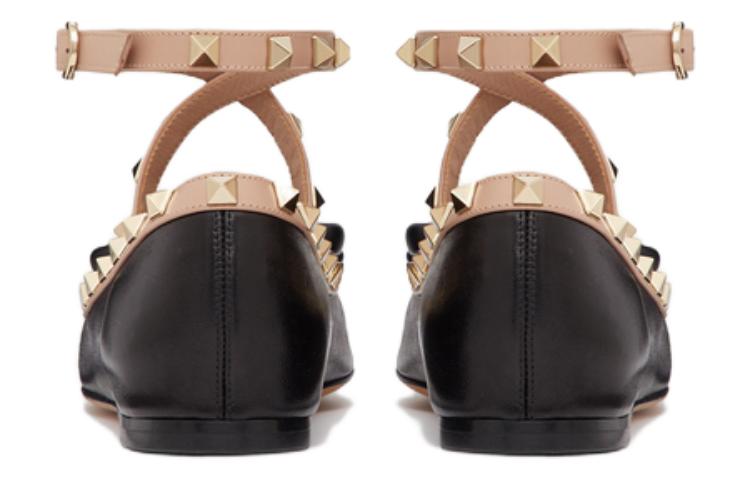 Valentino Garavani Rockstud Leather Ballerina Shoes