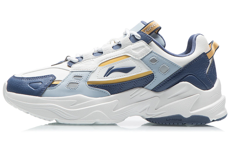 LiNing Slip Resistant, Abrasion Resistant, Lightweight Low Top Sports Casual Shoes Men's White Blue