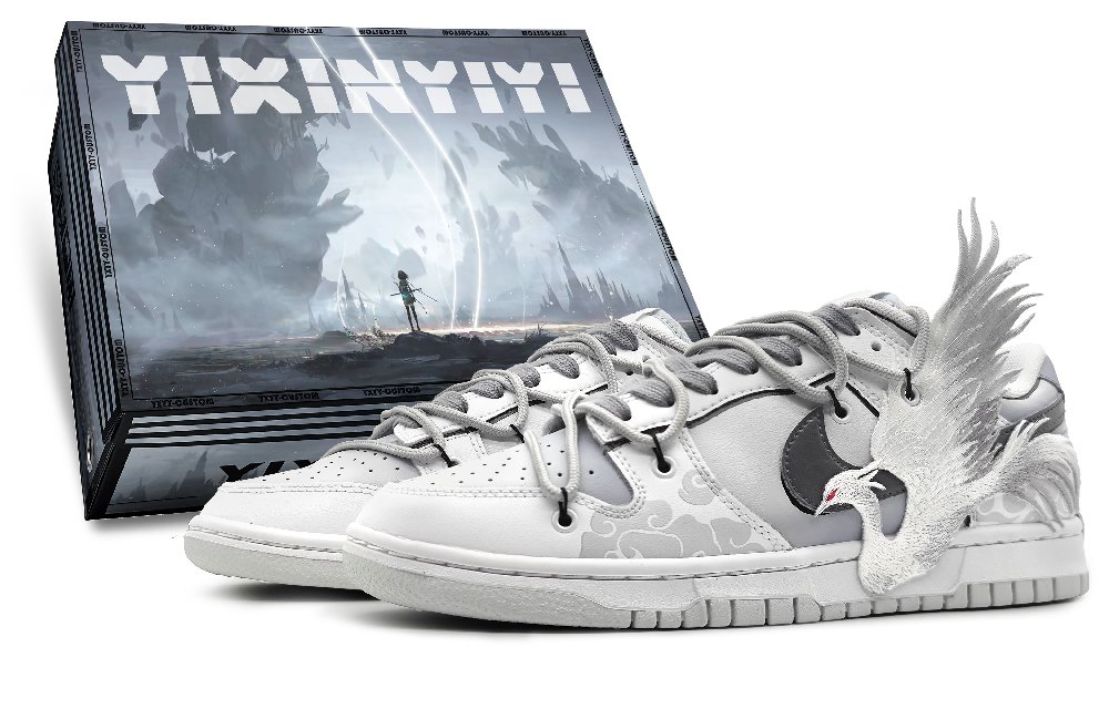 Nike Dunk Low-Top Skateboard Shoes Men's Gray White
