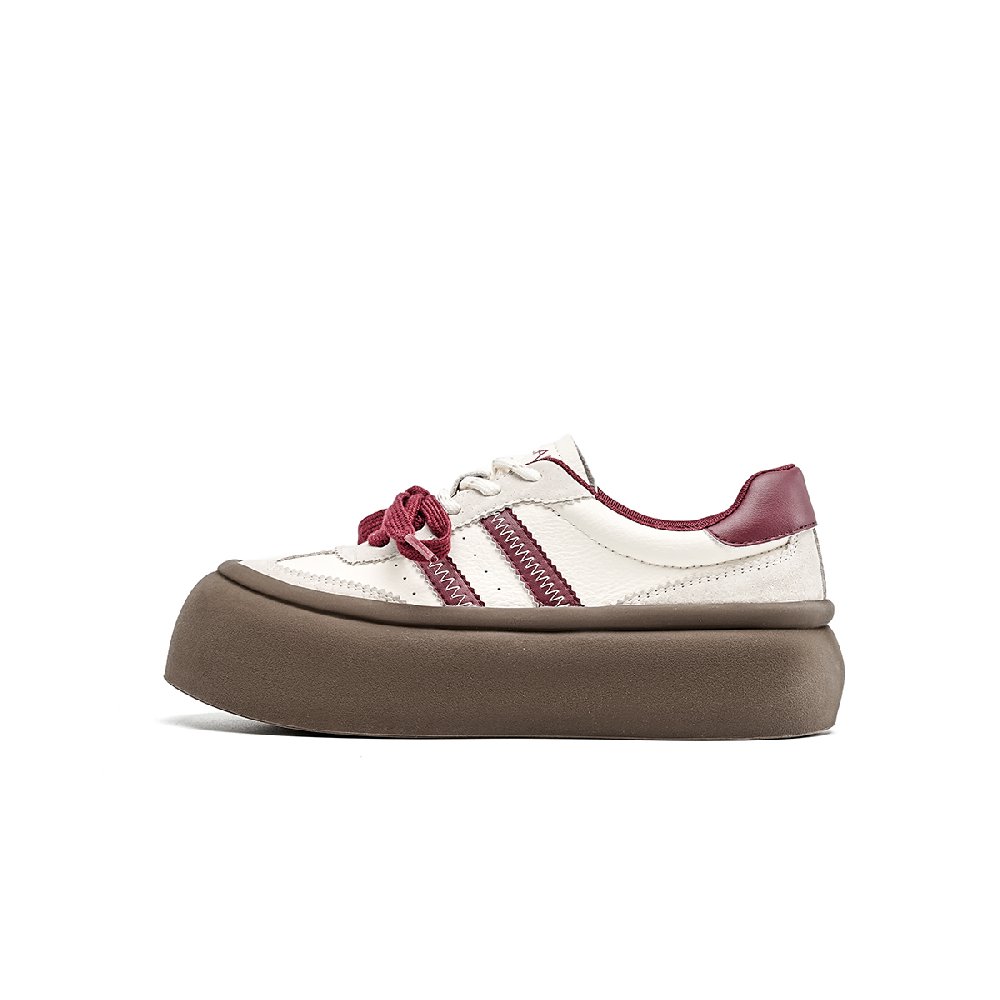 EBLAN German Army Trainers Women's Low Top Red