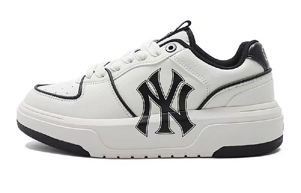 MLB Chunky Wear-Resistant Slip-Resistant Low-Top Skateboard Shoes Unisex White Black