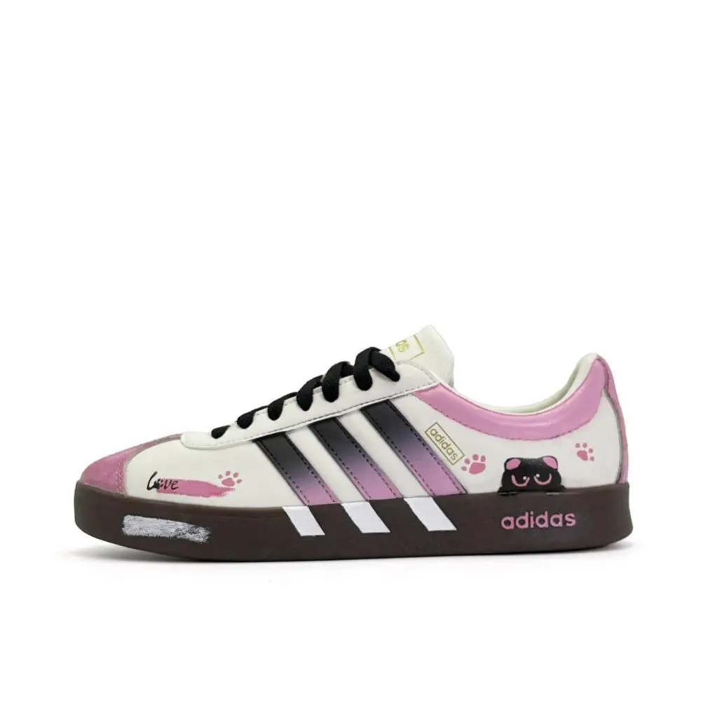 Adidas VL COURT 2.0 Cushioning, Wear Resistant Low Top German Army Trainers Unisex Ecru