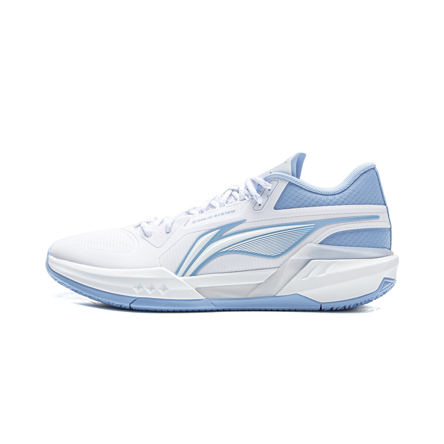 LINING Light Speed 3mid Basketball Shoes Men's Low top Standard White/Snow Blue