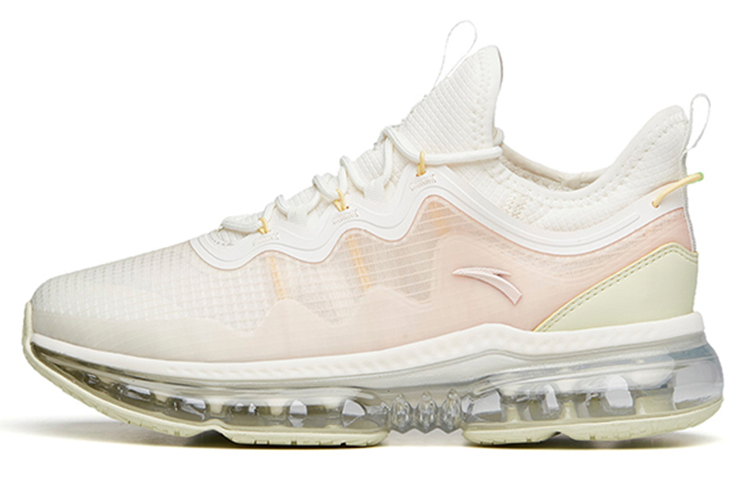Anta Shock Absorbers Slip Resistant Abrasion Resistant Low Top Running Shoes Women's White Yellow