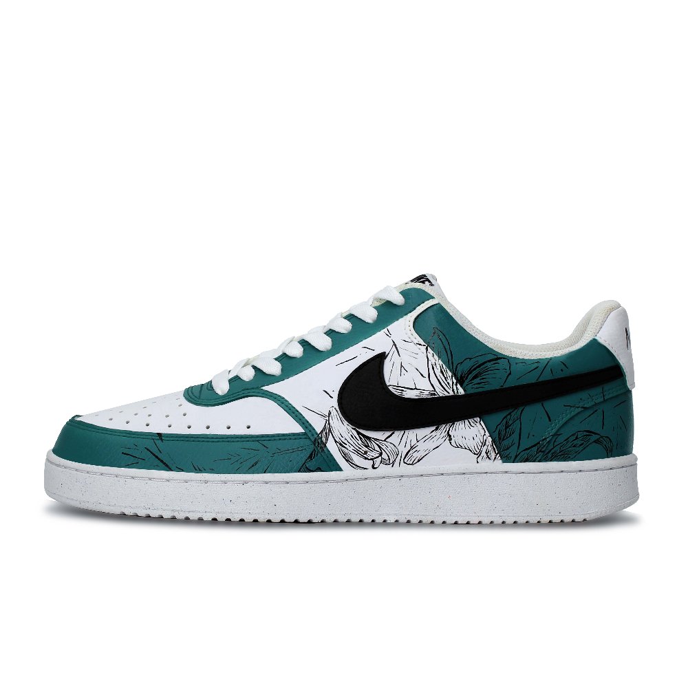 Nike Court Vision Lightweight And Breathable Low-Top Skateboard Shoes Men's White Black Green