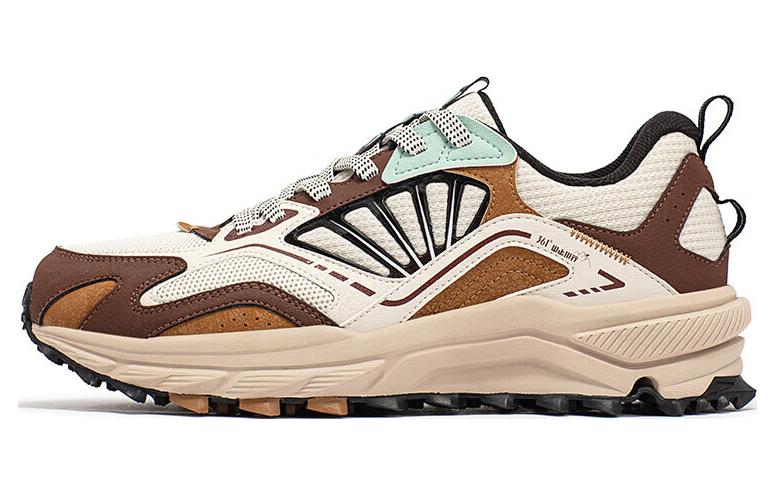 361° Durable Breathable Low-Top Running Shoes Men's Beige Brown