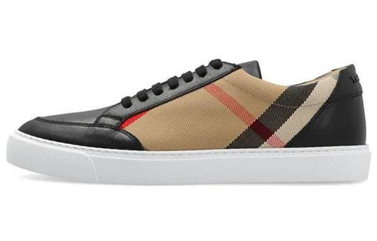 Burberry Low Top Stylish Skateboarding Shoes Women's Black Beige Brown