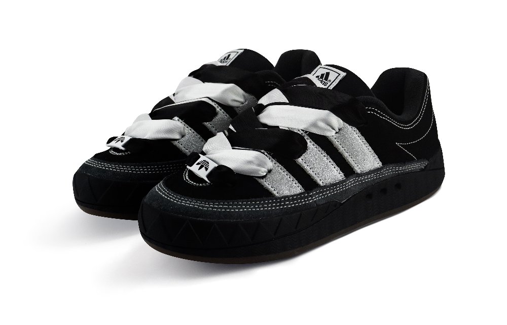 Adidas Originals Adimatic Anti-Slip Wear-Resistant Low-Top Skateboard Shoes Unisex Black Silver