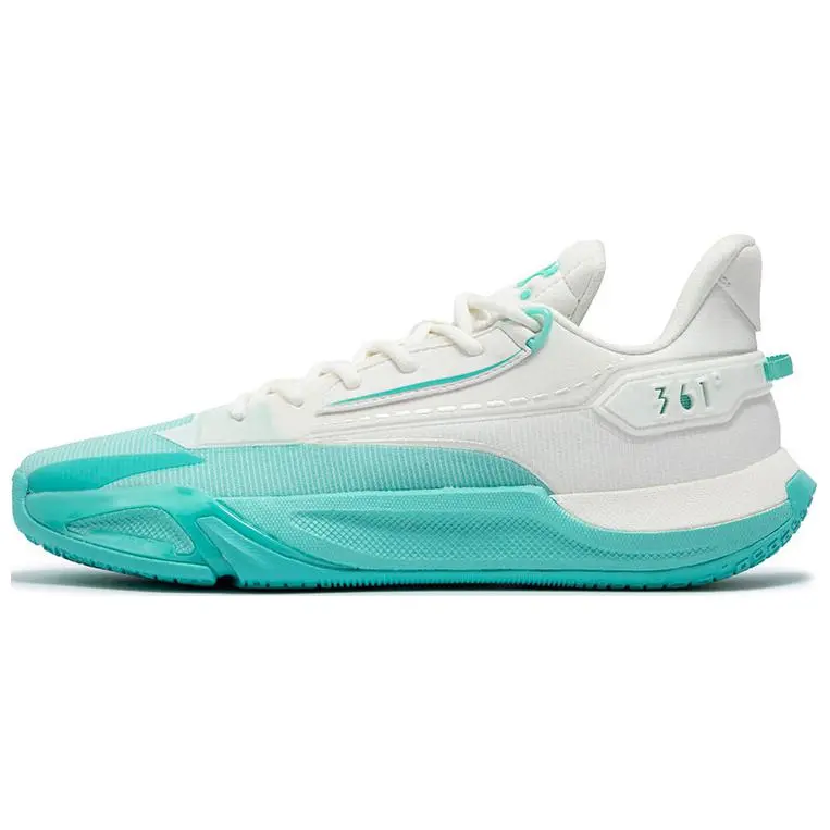 361° Wear-Resistant Slip-Resistant Low-Top Basketball Shoes Men's White Blue