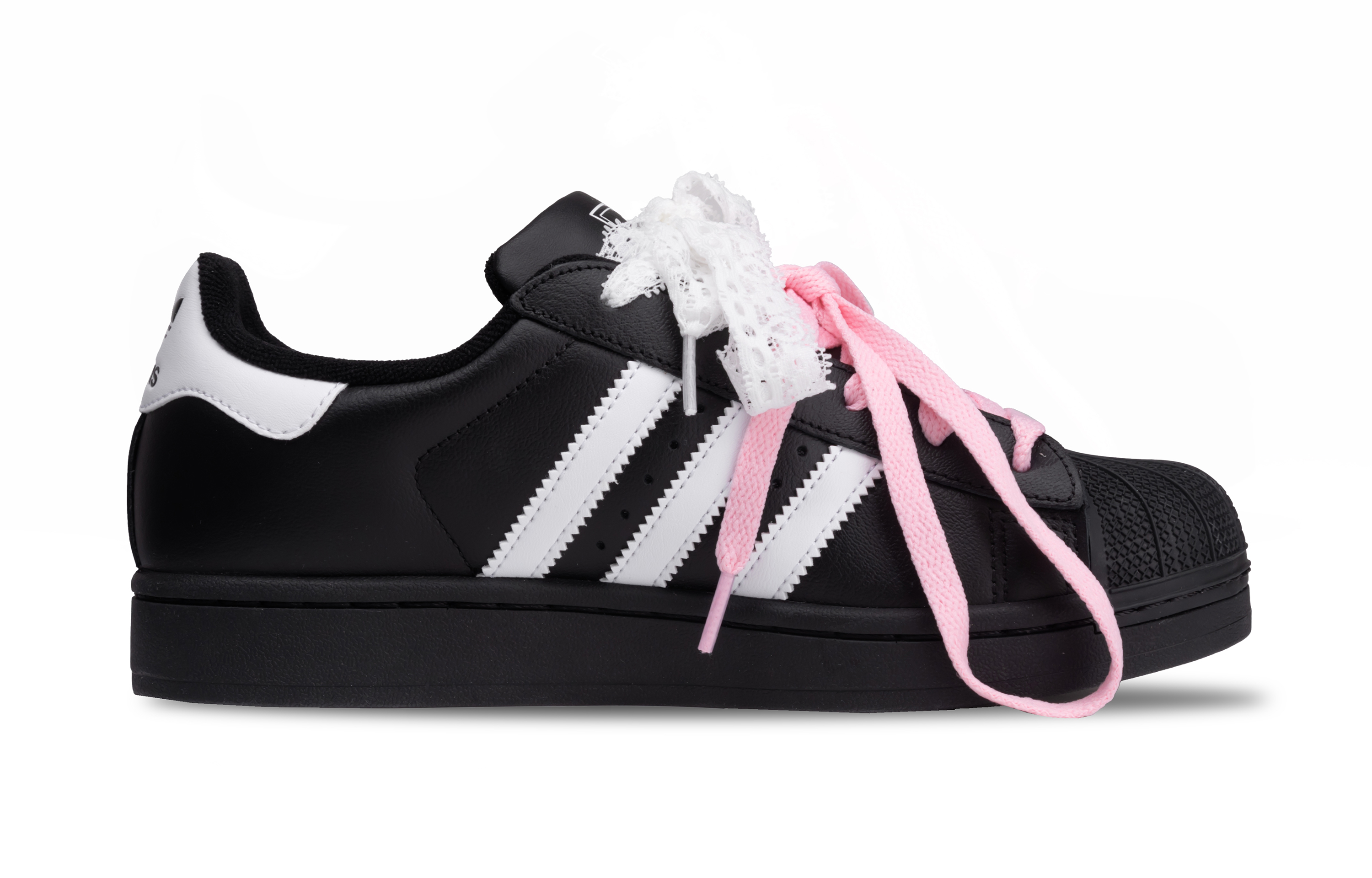Adidas Originals SUPERSTAR Abrasion Resistant Height Increasing Low top Skateboard Shoes Unisex White Black Pink