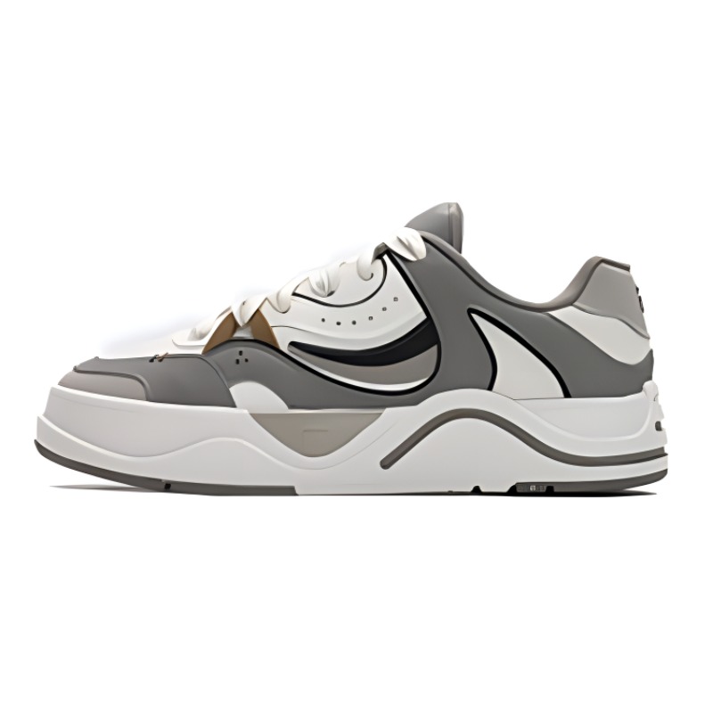 FILA FUSION 50-50 Durable Breathable Low-Top Skateboard Shoes Men's White Gray