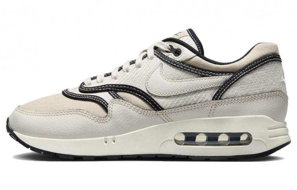 Nike Air Max 1 Повседневная обувь Low Top Черно-белая Унисекс