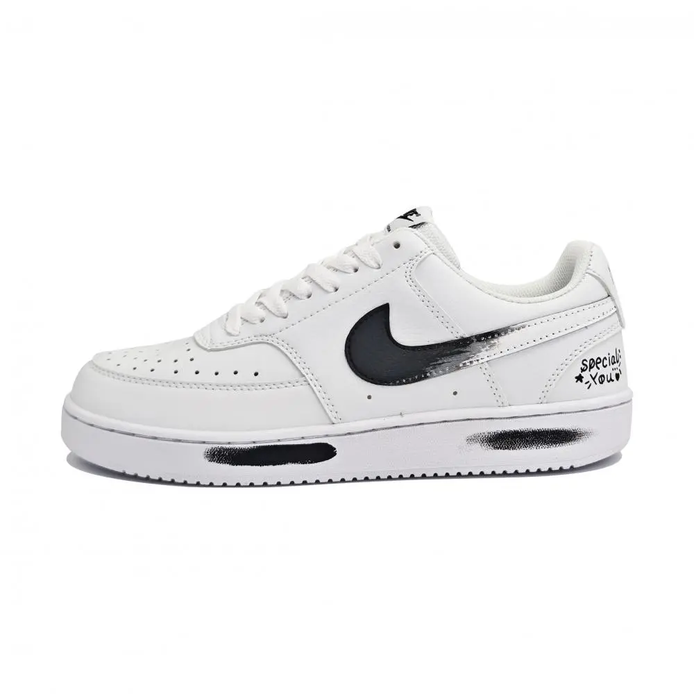 Nike Court Vision You Are Special Cushioning, Wear Resistant Low top Skateboard Shoes Unisex Black White