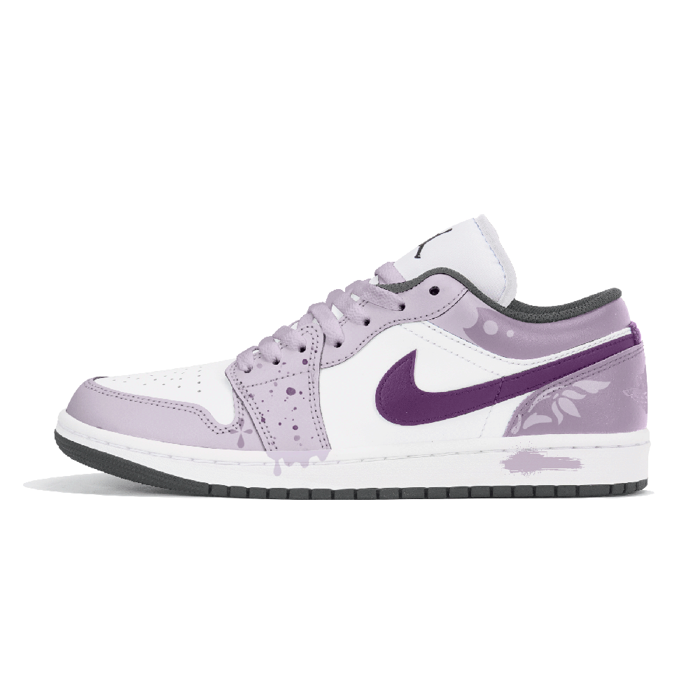 Jordan Air Jordan 1 Abrasion Resistant Low Top Vintage Basketball Shoes Unisex Purple
