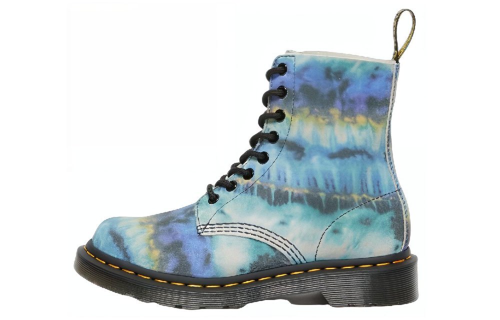 Dr. Martens 1460 Pascal Tie Dye Leather Lace Up Boots 'Blue' Women's