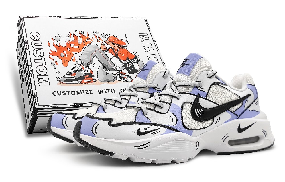 Nike Air Max Fusion Cushioning Anti-Slip And Wear-Resistant Low-Top Casual Shoes Women's Purple White