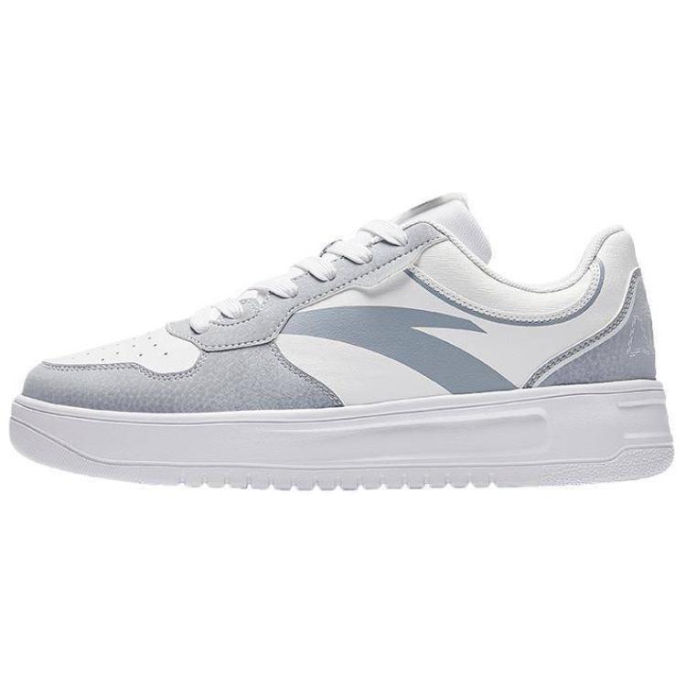 Anta Relaxed Slip Resistant Abrasion Resistant Low top Skateboard Shoes Men's White Gray