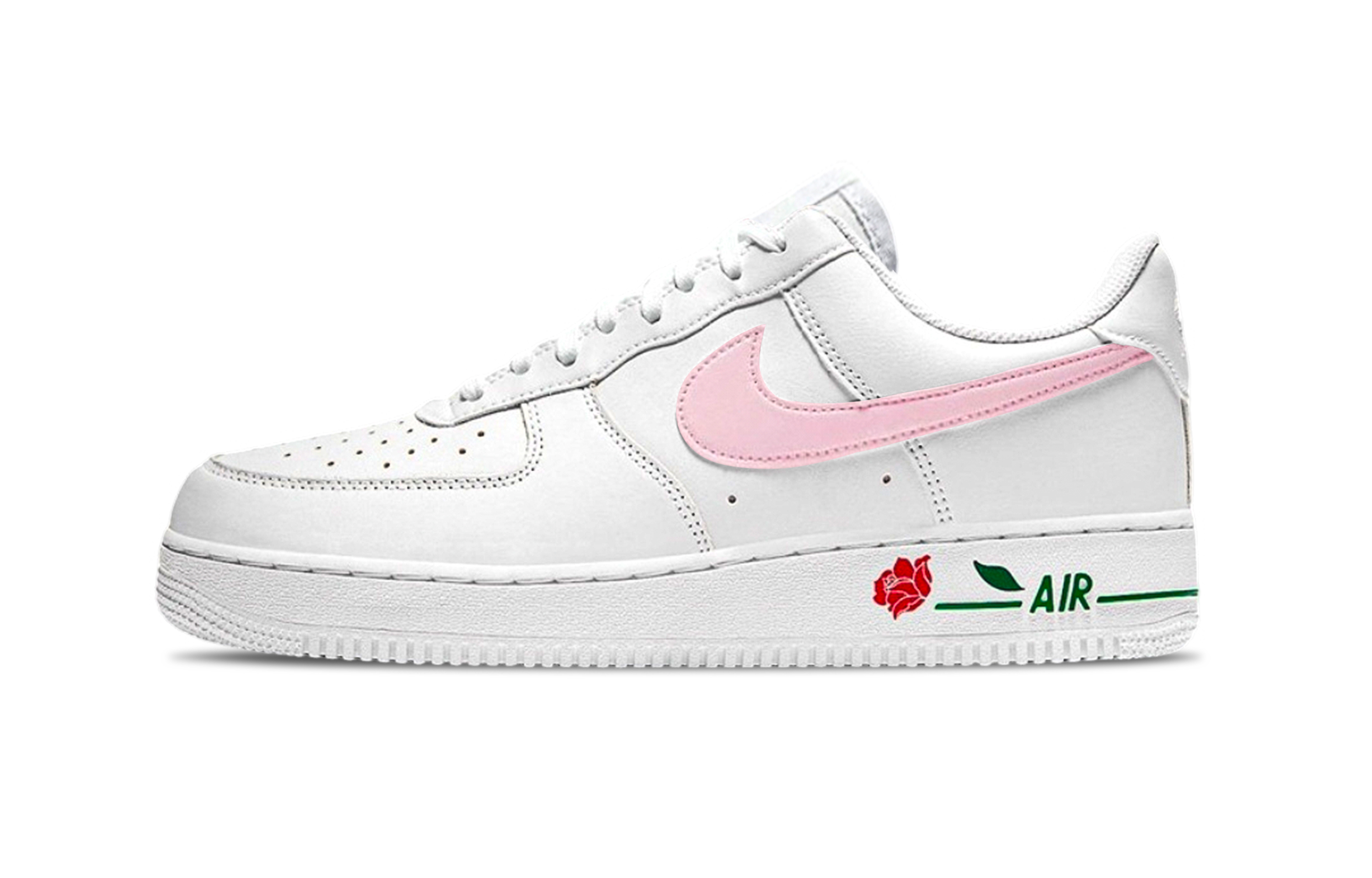 Nike Air Force 1 Rose Lover Abrasion Resistant Low top Skateboard Shoes Unisex Pink White