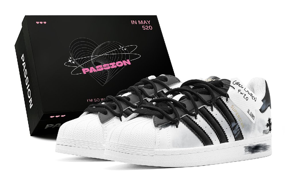Adidas Originals SUPERSTAR Dark Night Baroque Low Top Skateboard Shoes Unisex Black