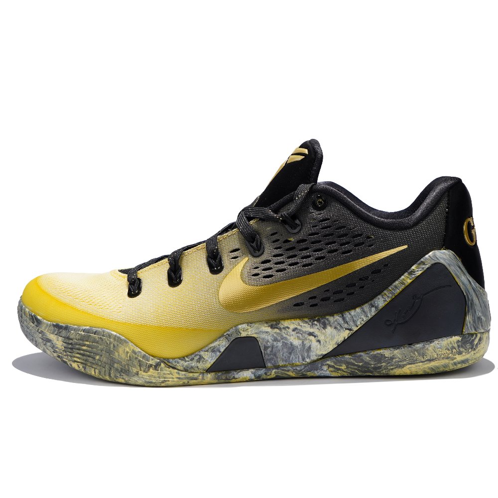 Nike Kobe 9 Abrasion Resistant Low Top Basketball Shoes Unisex Black Yellow