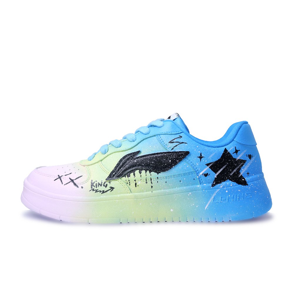 LiNing Pontoon Boats Abrasion Resistant, Lightweight, And Breathable Low Top Skateboard Shoes Unisex White Yellow Blue