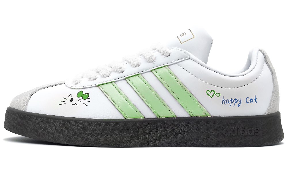 Adidas Neo VL Court 2.0 Low Top Skateboard Shoes Unisex White Green