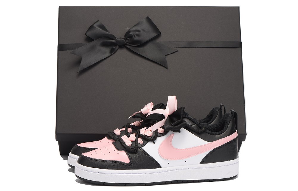 Nike Court Borough Coverage Slip Resistant Low top Skateboard Shoes Women's Black Pink