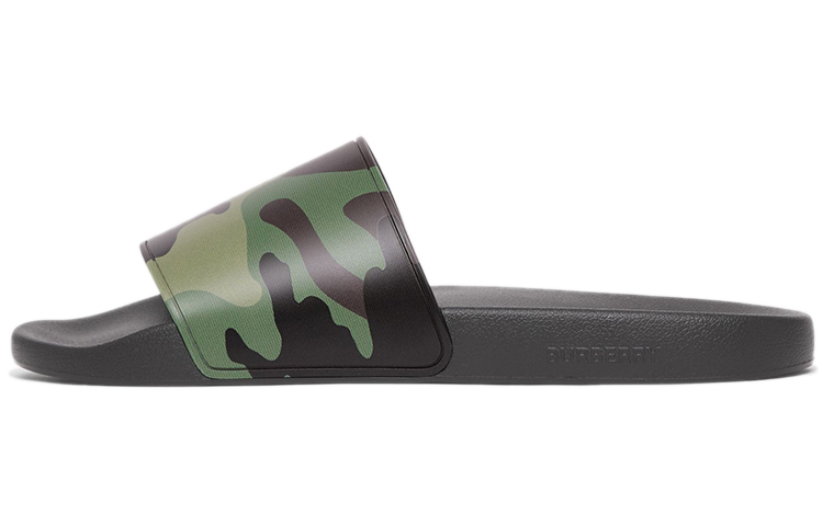 Burberry Embossed Logo Slides Mangrove Green